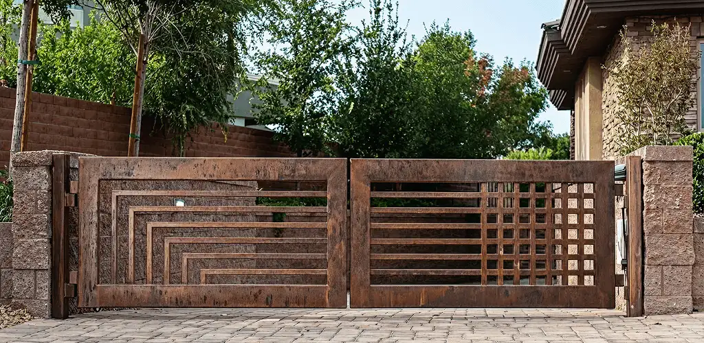 Custom driveway gate installation for a home entrance in Fort Worth, TX