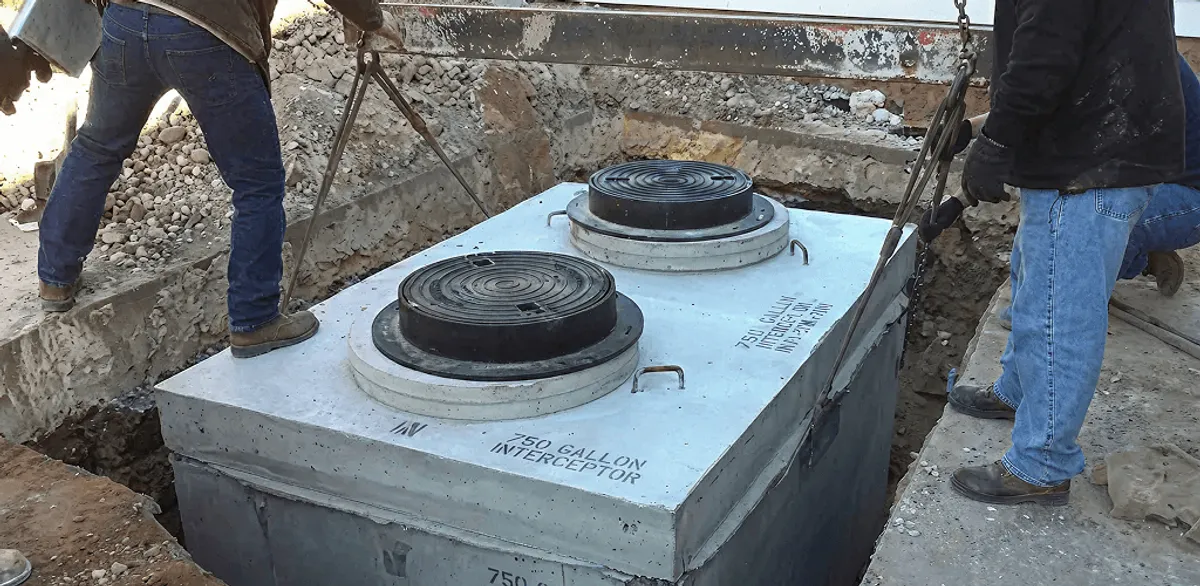 Grease trap installation for a commercial property drainage system in Fort Worth, TX